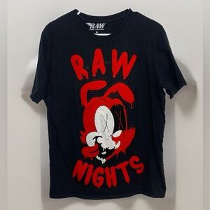 Rawyalty Size M RAW Nights Black Red Chenille Crew Neck - Heavy Metal